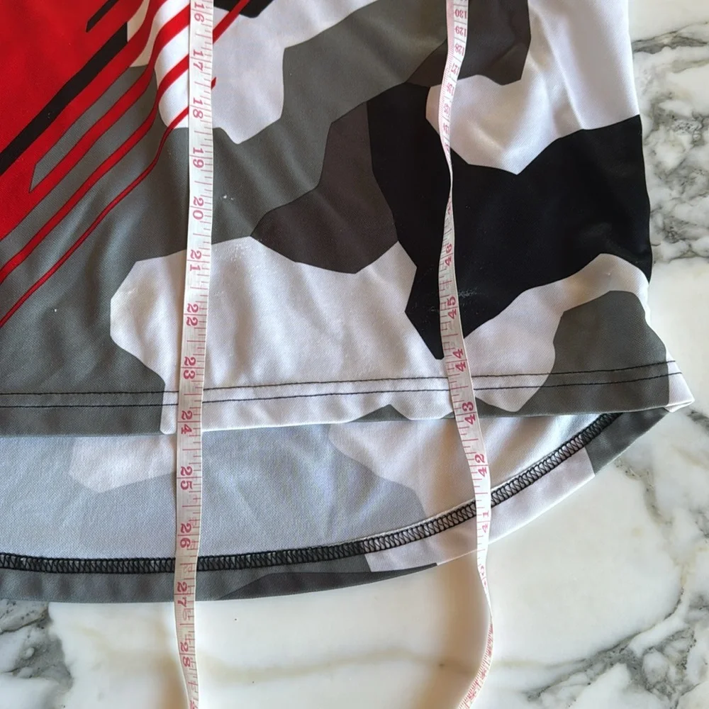 ANSR Red and Black Jersey with Asymmetrical Design and Bold Graphics Youth XL